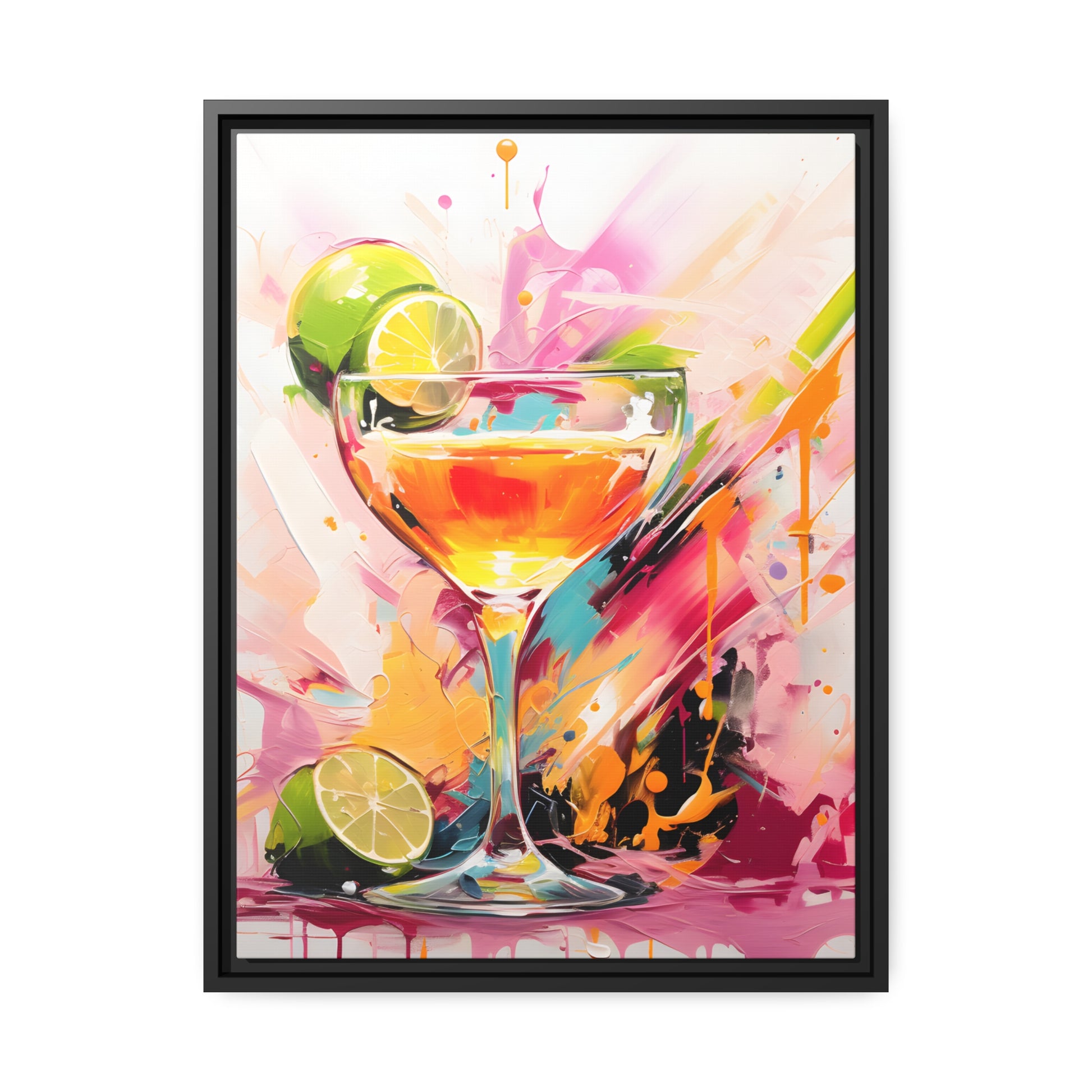 Vibrant Alcohol Framed Artwork Attention Grabbing Conversation Starter Framed Canvas Floating Canvas