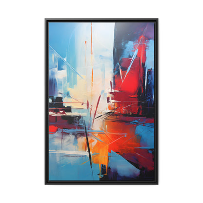 Framed Canvas Abstract artwork Vibrant City Art Framed Oil Painting Style Abstract Art