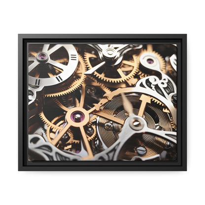 Beautiful Skeletonized Mechanical Watch Framed Canvas Art 16" x 12" (Horizontal Orientation)