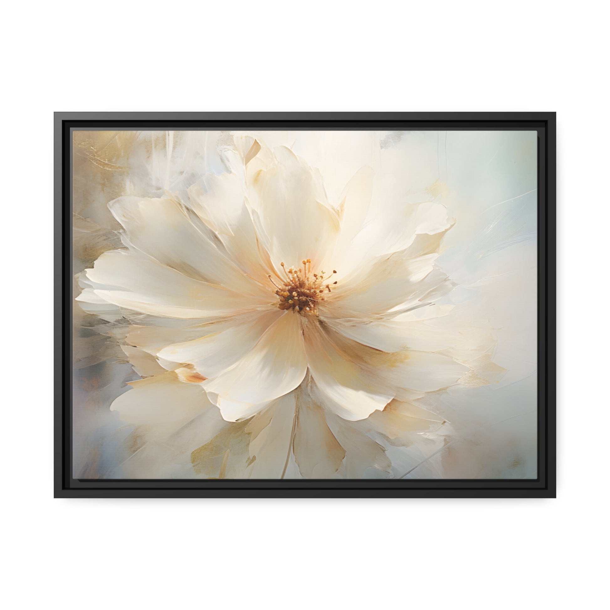 Framed Canvas Watercolor Style Soft Daisy Flower Floating Canvas