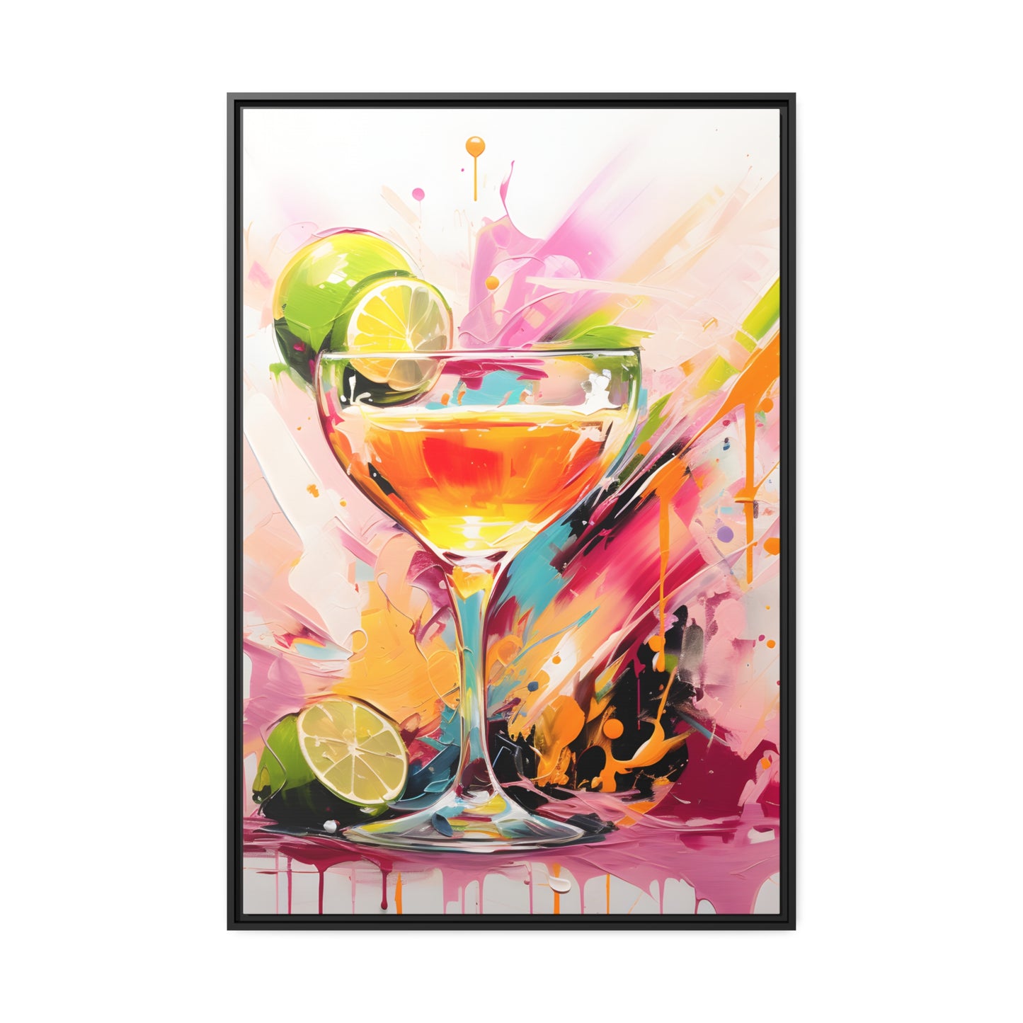 Vibrant Alcohol Framed Artwork Attention Grabbing Conversation Starter Framed Canvas Floating Canvas