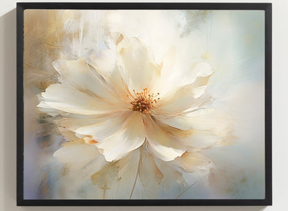 Framed Print Watercolor Style Soft White Daisy Flower Painted Nature Art Plants Flowers Garden Framed Poster