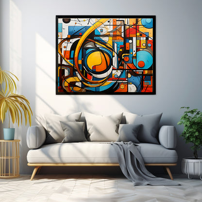 Unique Vibrant Bright Attention Grabbing Framed Poster Abstract Artwork