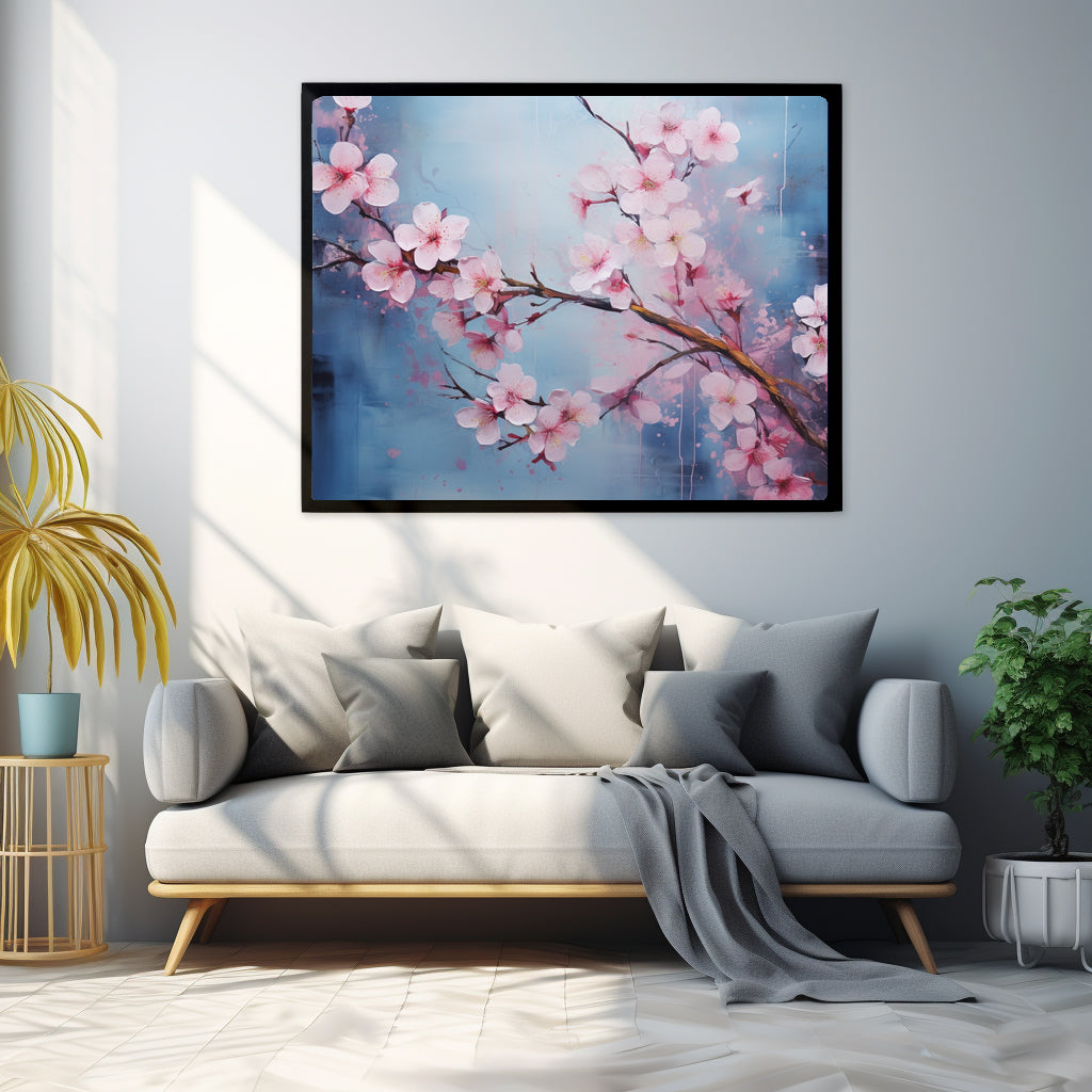 Framed Nature Inspired Artwork Stunning Cherry blossom Painting 