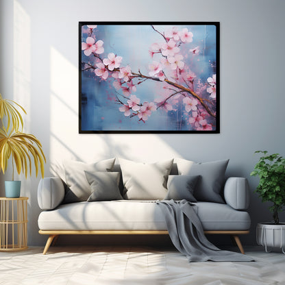 Framed Nature Inspired Artwork Stunning Cherry blossom Painting 