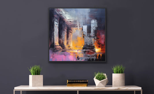 Framed Abstract artwork Vibrant Art Framed Oil Painting Abstract Art