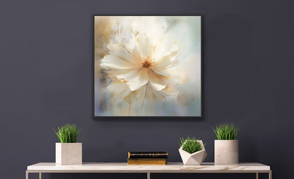 Framed Print Watercolor Style Soft White Daisy Flower Painted Nature Art Plants Flowers Garden Framed Poster