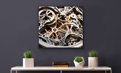 Beautiful Skeletonized Mechanical Watch Gears Exotic Wrist Watch Art Framed Print Art 