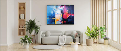 Framed Abstract artwork Vibrant Art Framed Oil Painting Abstract Art