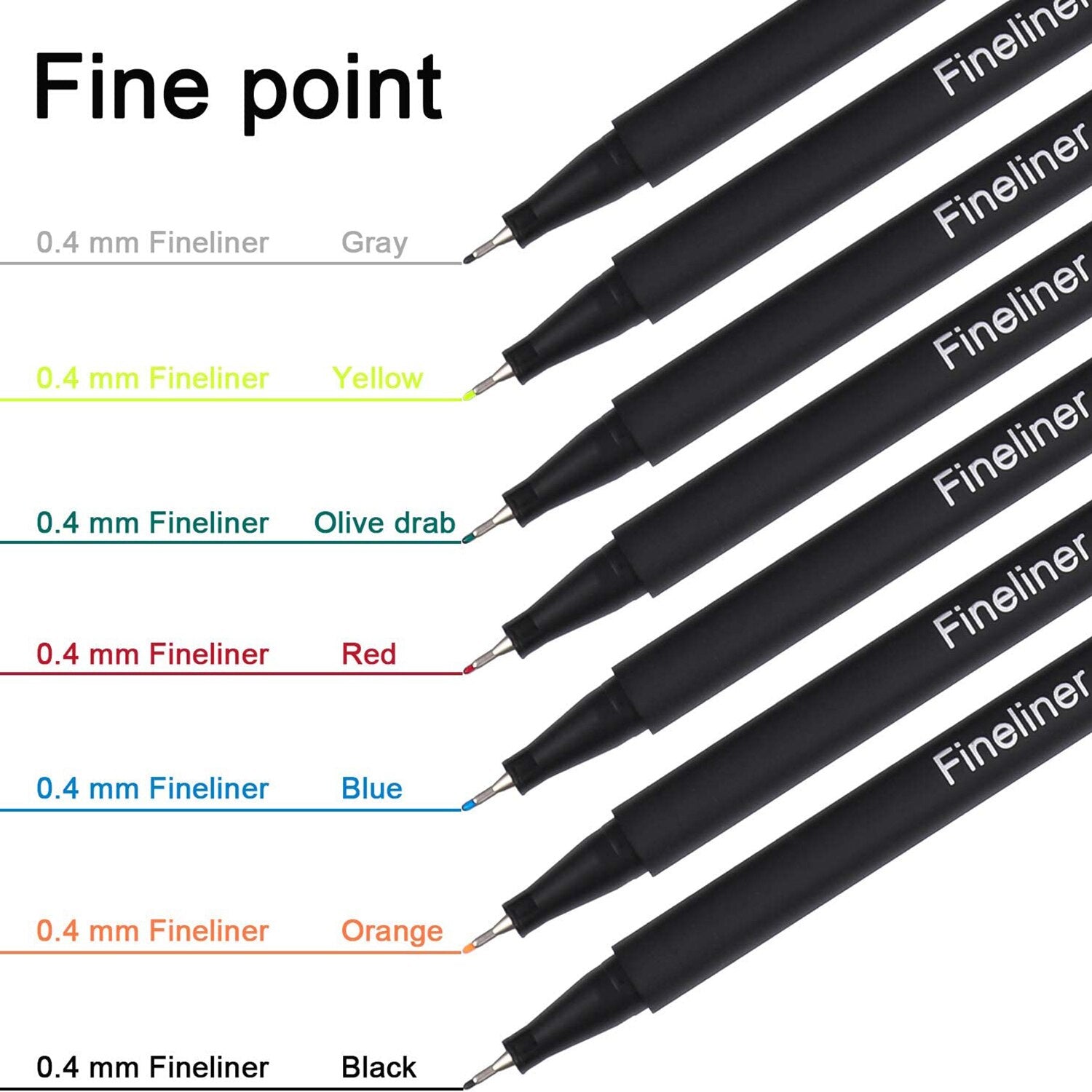 Fine Point Colored Pens, 12-100 Colors Water Based Non Toxic 