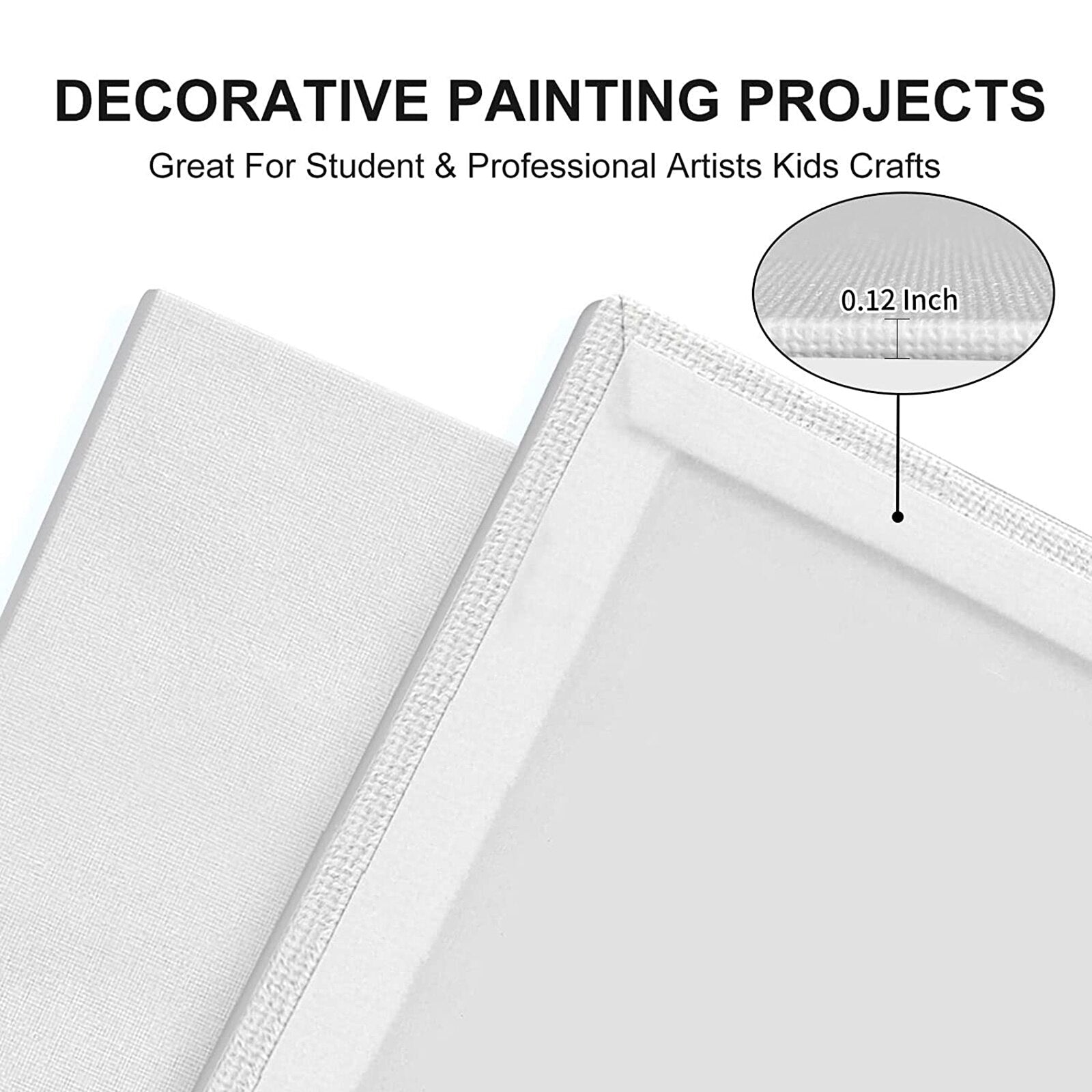 Blank Canvas For Painting 4 Pack White Cotton Stretched
