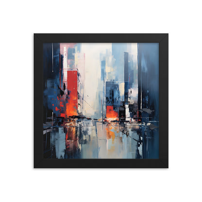 Framed Abstract artwork Vibrant City Art Framed Oil Painting Style Abstract Art