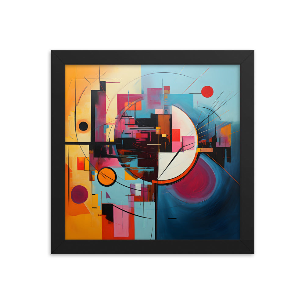 Framed Poster Abstract Shape Art Attention Grabbing Conversation Starting Art Piece 10x10"