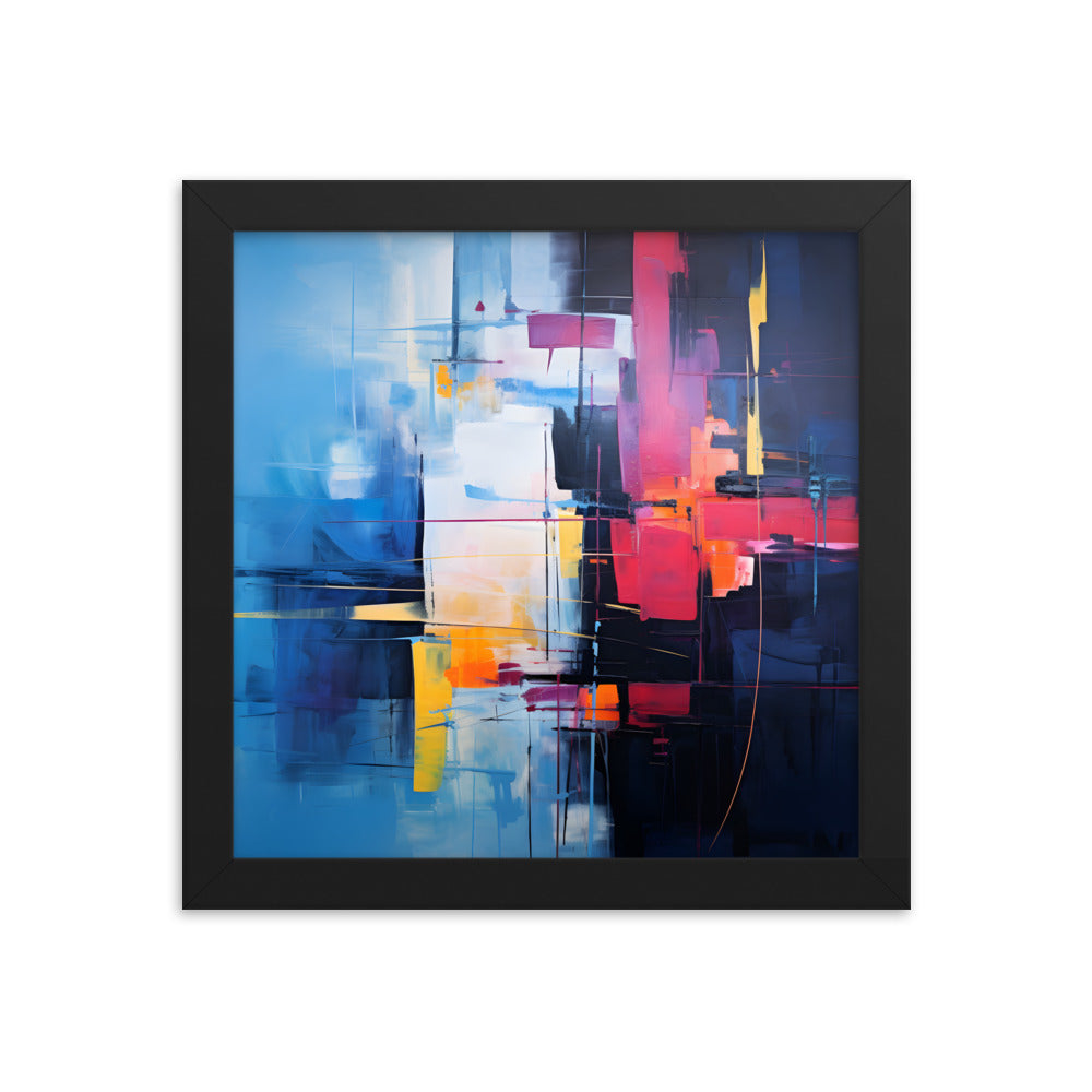 Framed Abstract artwork Vibrant Art Framed Oil Painting Abstract Art