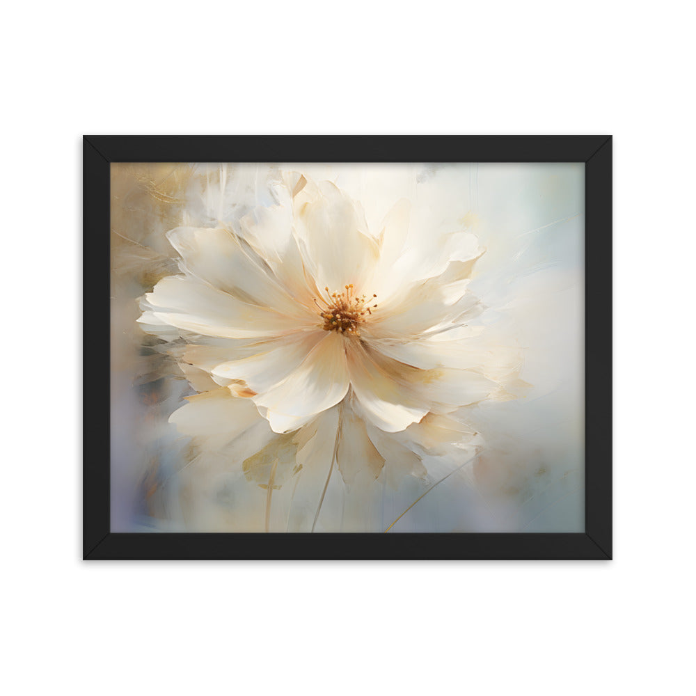 Framed Print Watercolor Style Soft White Daisy Flower Painted Nature Art Plants Flowers Garden Framed Poster 11x14"