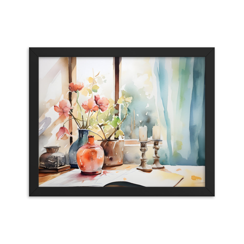 Framed Abstract artwork Vibrant Home Style Art Framed Watercolor Style Painting Framed Art