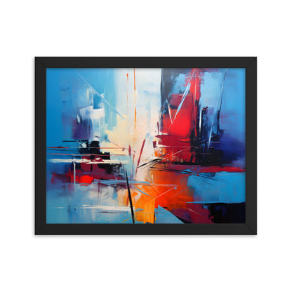 Framed Abstract artwork Vibrant Stunning Style Abstract Art 11x14"
