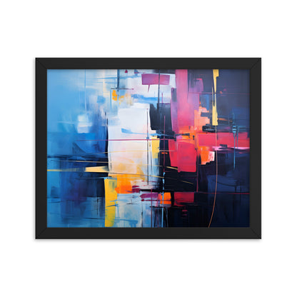 Framed Abstract artwork Vibrant Art Framed Oil Painting Abstract Art