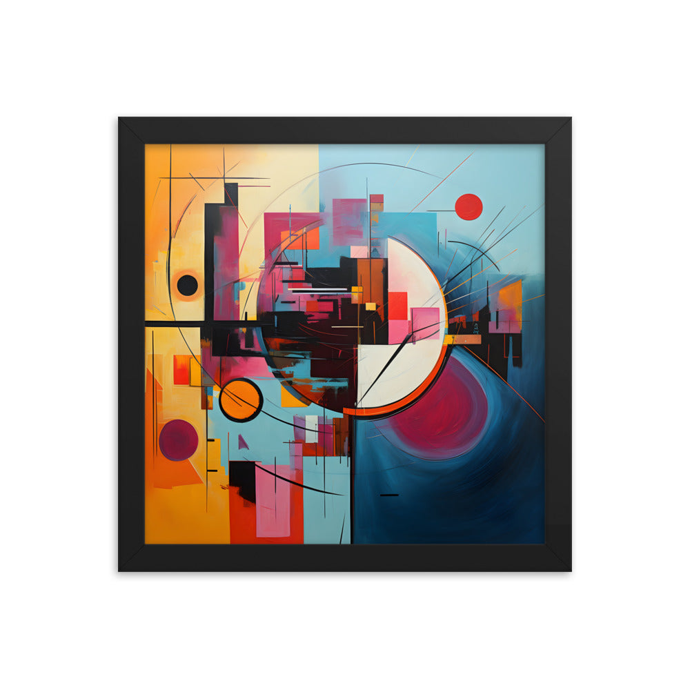 Framed Poster Abstract Shape Art Attention Grabbing Conversation Starting Art Piece 12x12"