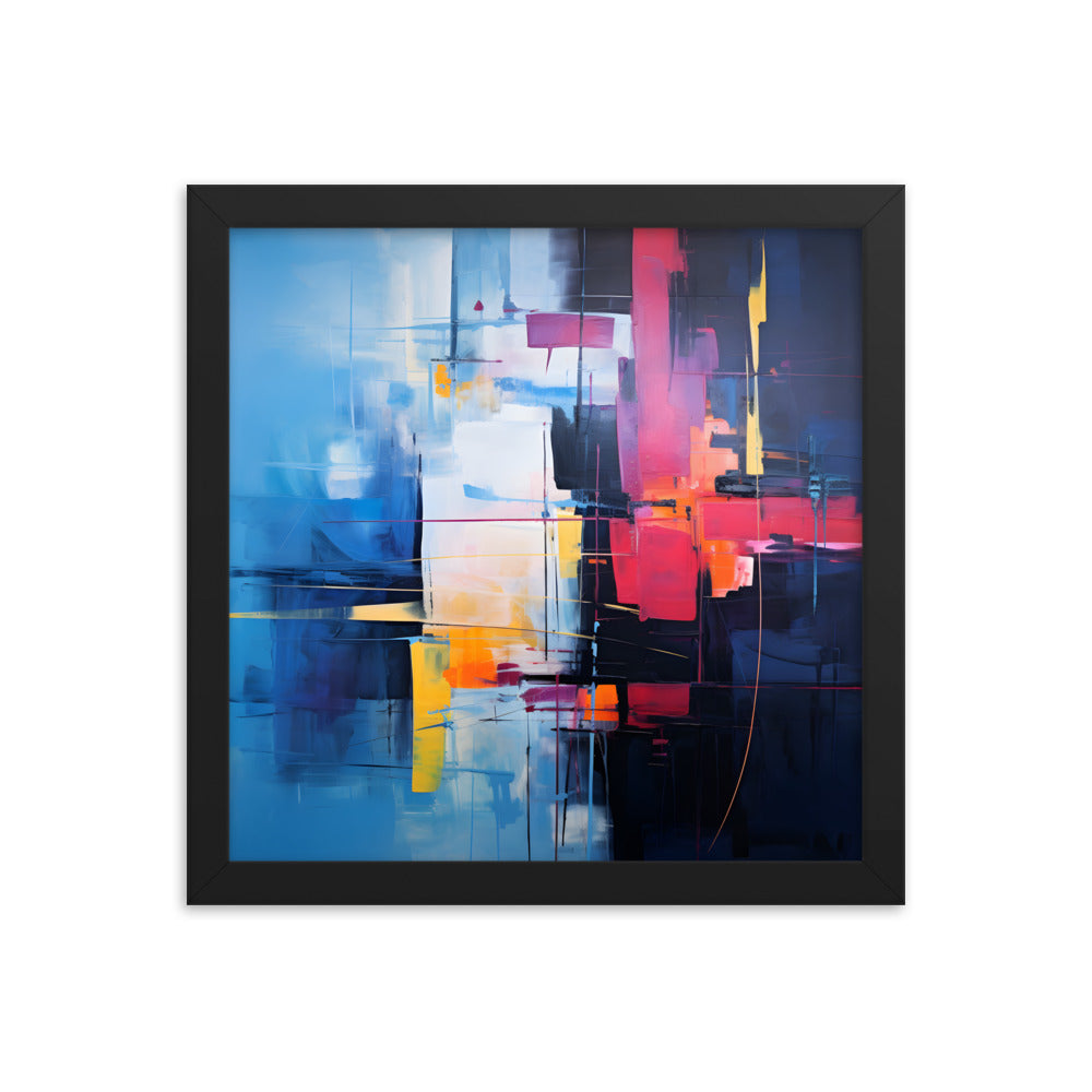 Framed Abstract artwork Vibrant Art Framed Oil Painting Abstract Art