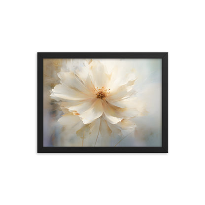 Framed Print Watercolor Style Soft White Daisy Flower Painted Nature Art Plants Flowers Garden Framed Poster 12x16"