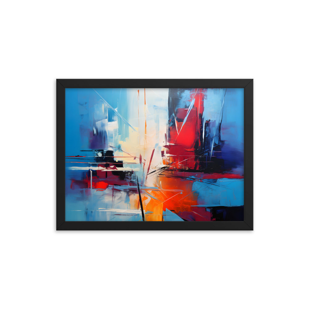 Framed Abstract artwork Vibrant Stunning Style Abstract Art 12x16"