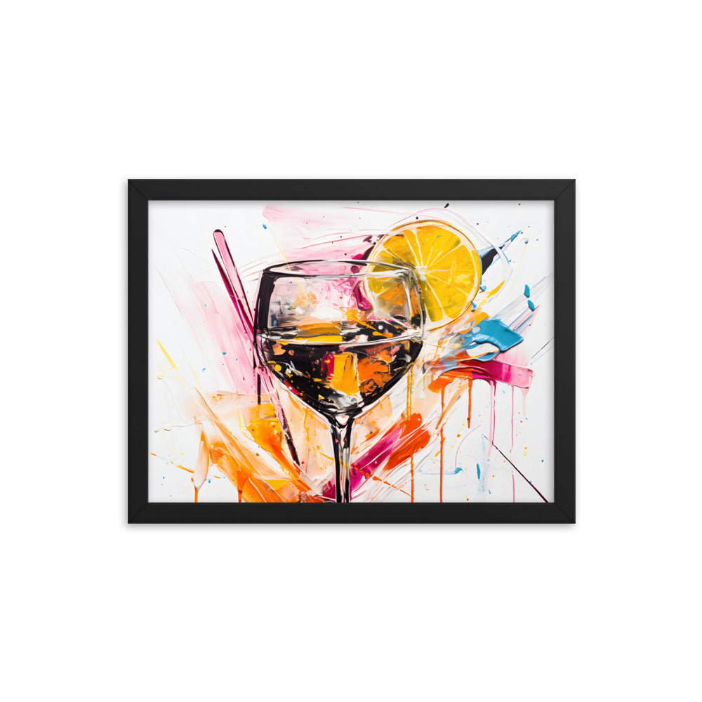 Unique Framed Abstract Alcohol Art Oil Painting Style Framed Print 12" x 16" Horizontal