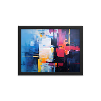 Framed Abstract artwork Vibrant Art Framed Oil Painting Abstract Art