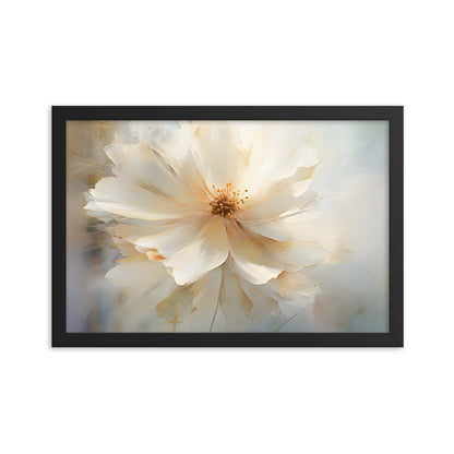 Framed Print Watercolor Style Soft White Daisy Flower Painted Nature Art Plants Flowers Garden Framed Poster 12x18"