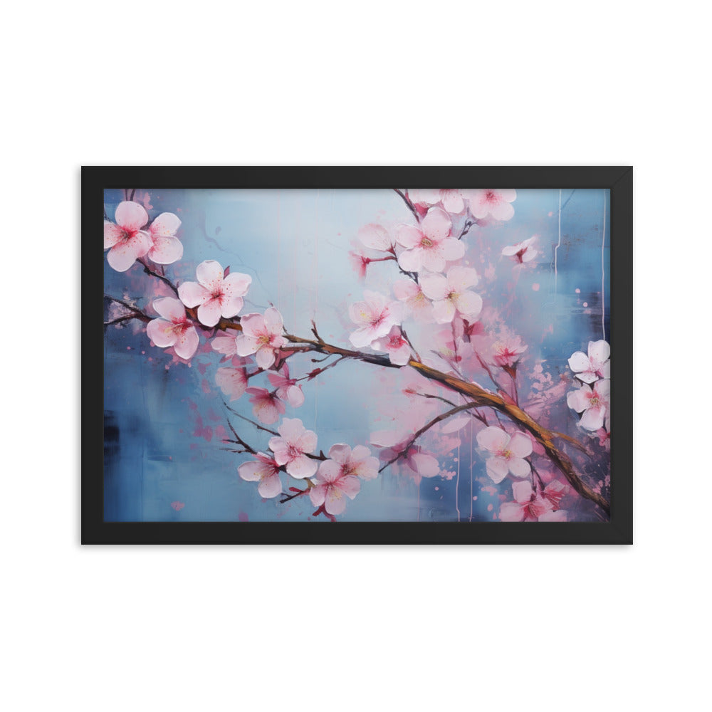 Framed Nature Inspired Artwork Stunning Cherry blossom Painting 