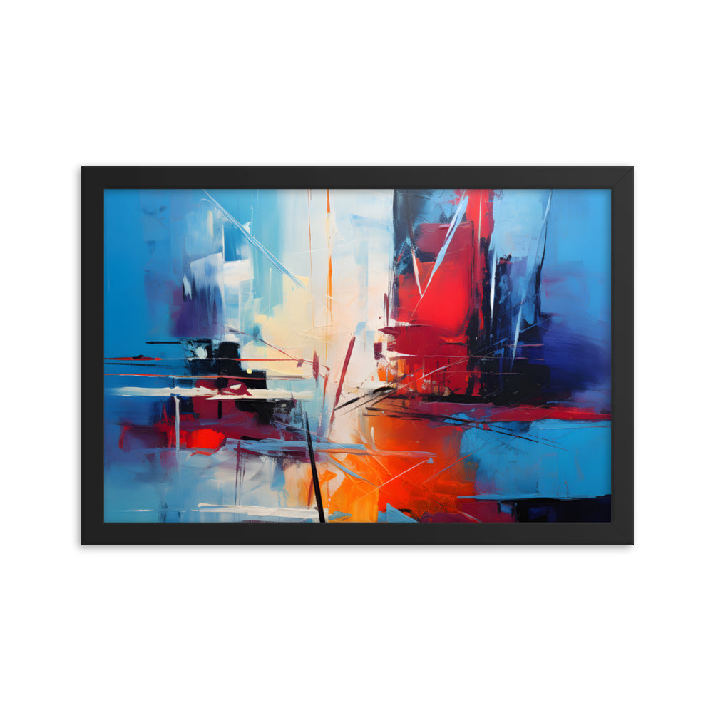 Framed Abstract artwork Vibrant Stunning Style Abstract Art 12x18"