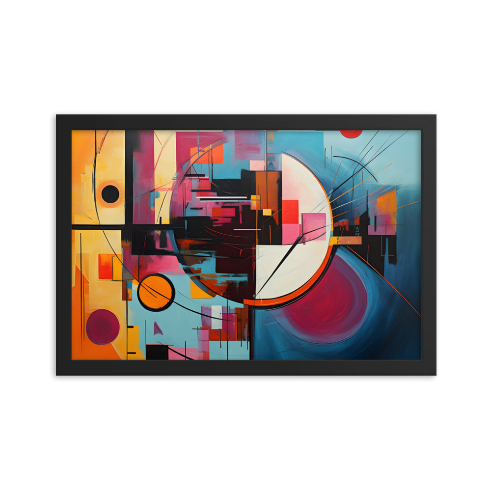 Framed Poster Abstract Shape Art Attention Grabbing Conversation Starting Art Piece 12x18"