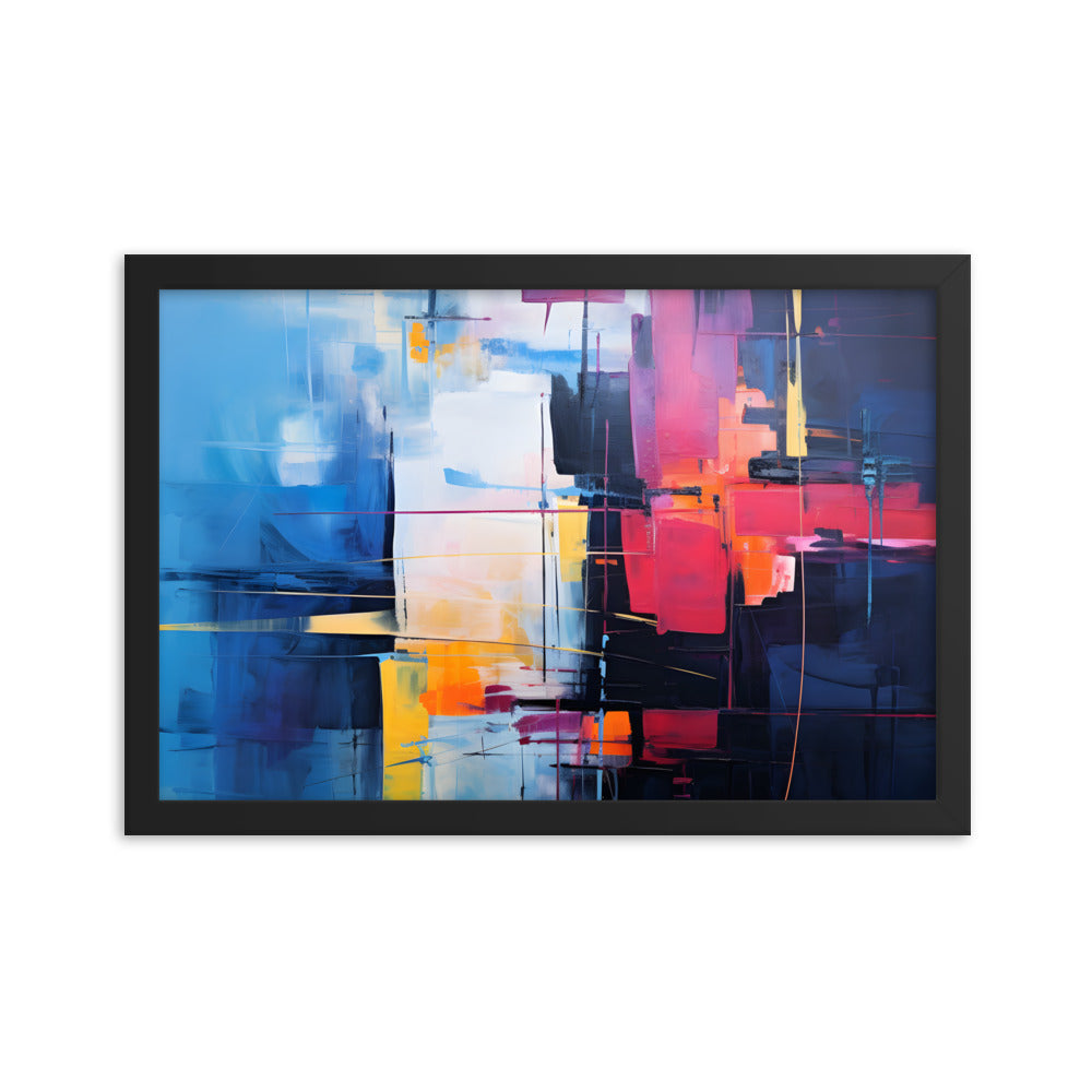 Framed Abstract artwork Vibrant Art Framed Oil Painting Abstract Art