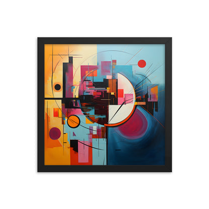 Framed Poster Abstract Shape Art Attention Grabbing Conversation Starting Art Piece 14x14"