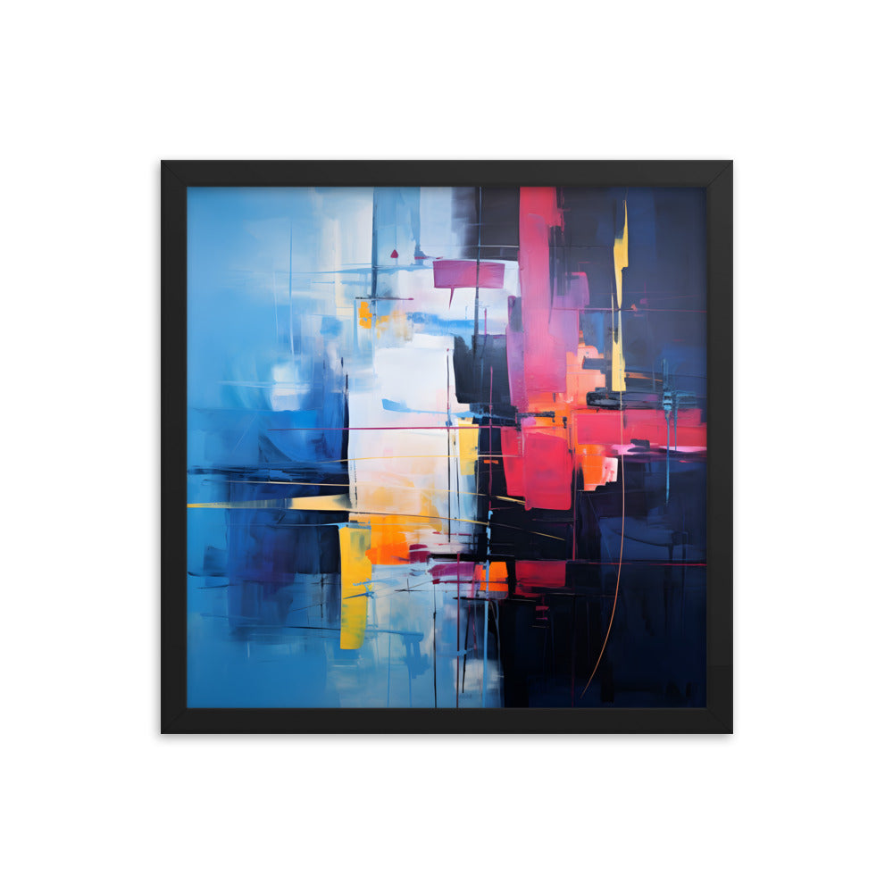 Framed Abstract artwork Vibrant Art Framed Oil Painting Abstract Art