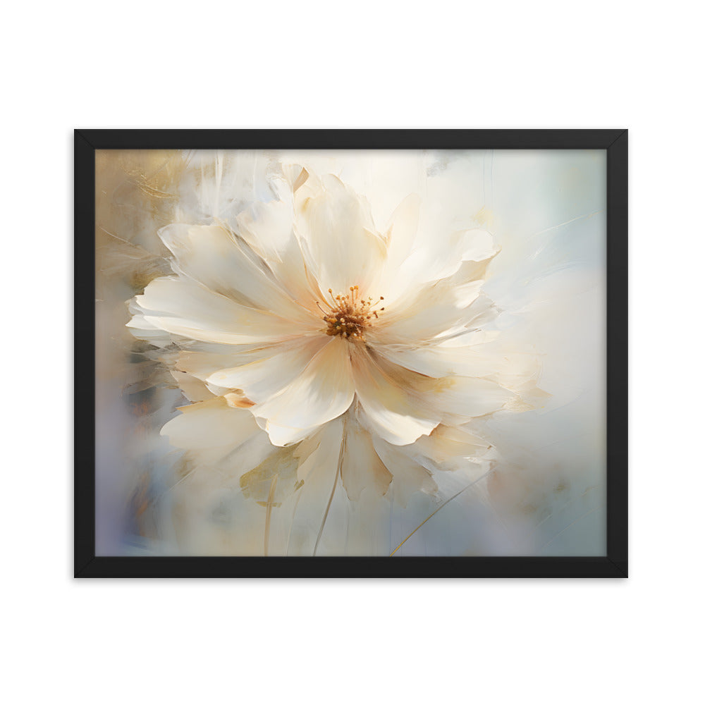 Framed Print Watercolor Style Soft White Daisy Flower Painted Nature Art Plants Flowers Garden Framed Poster 16x20"