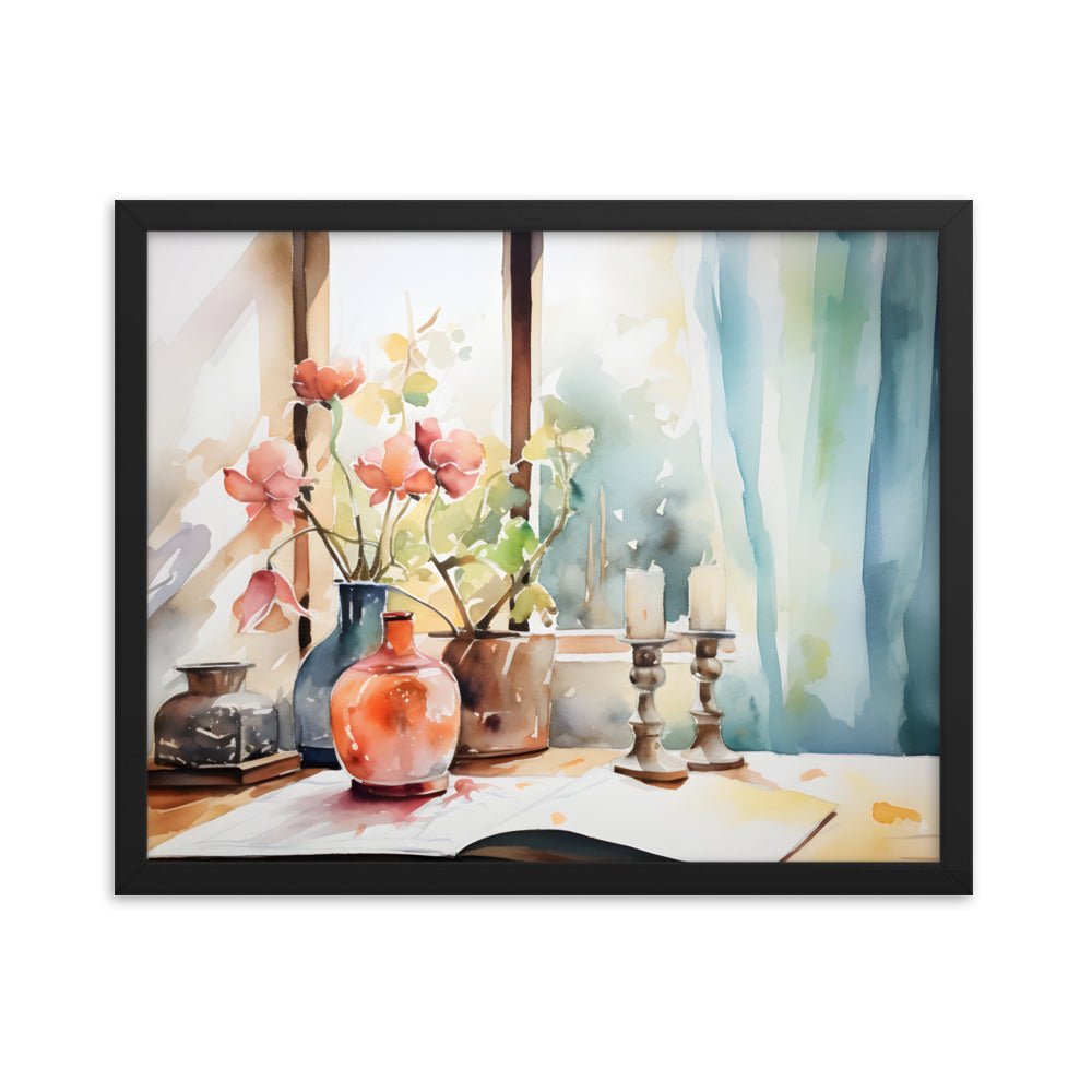 Framed Abstract artwork Vibrant Home Style Art Framed Watercolor Style Painting Framed Art