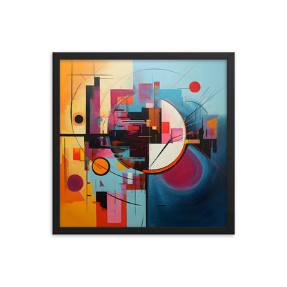 Framed Poster Abstract Shape Art Attention Grabbing Conversation Starting Art Piece 18x18"