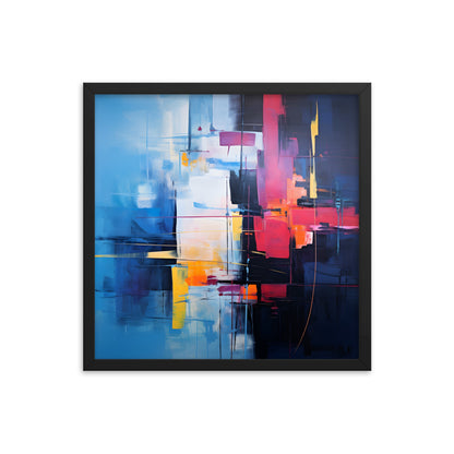 Framed Abstract artwork Vibrant Art Framed Oil Painting Abstract Art