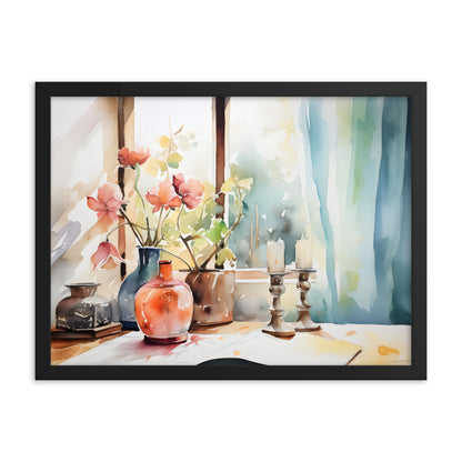 Framed Abstract artwork Vibrant Home Style Art Framed Watercolor Style Painting Framed Art
