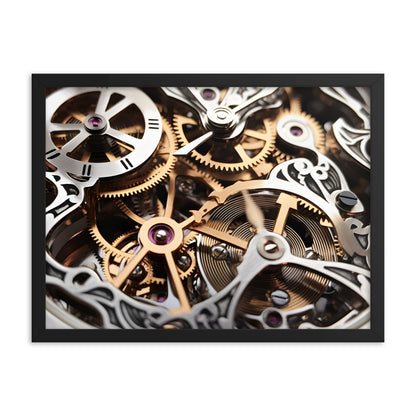 Beautiful Skeletonized Mechanical Watch Gears Exotic Wrist Watch Art Framed Print Art 