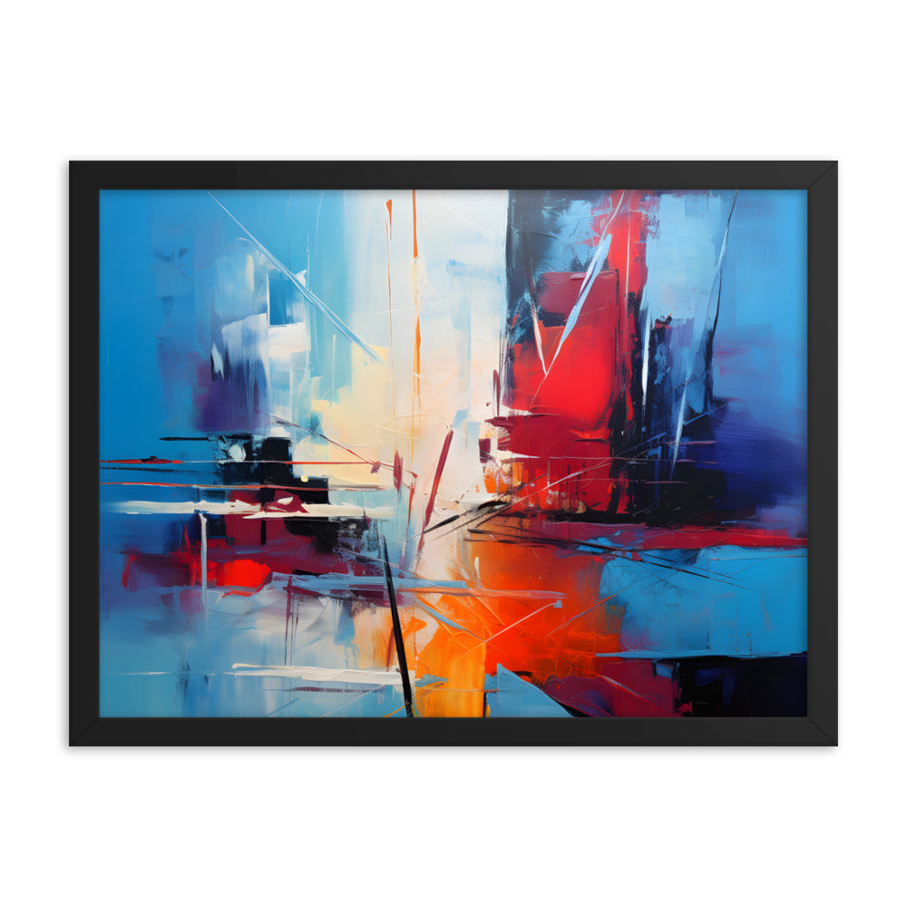 Framed Abstract artwork Vibrant Stunning Style Abstract Art 18x24"
