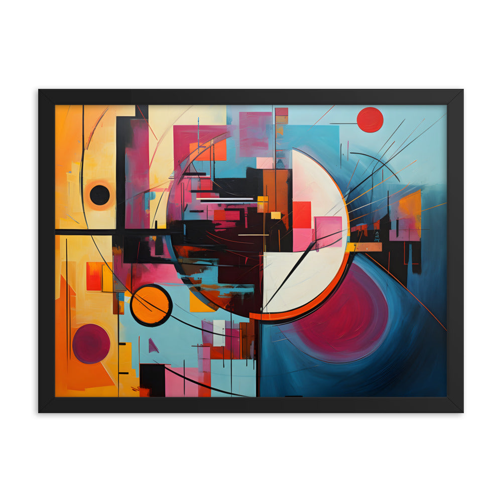 Framed Poster Abstract Shape Art Attention Grabbing Conversation Starting Art Piece 18x24"