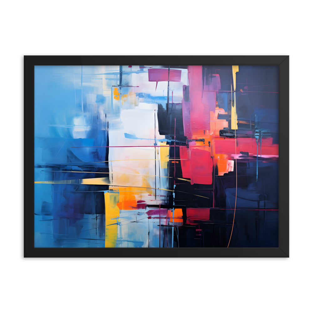 Framed Abstract artwork Vibrant Art Framed Oil Painting Abstract Art