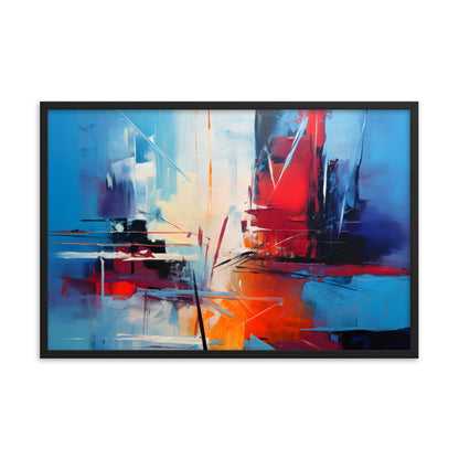 Framed Abstract artwork Vibrant Stunning Style Abstract Art 24x36"