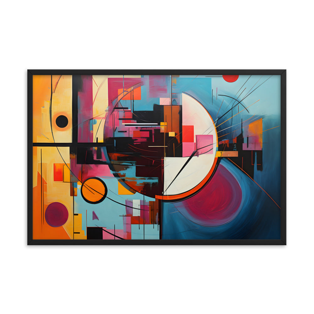 Framed Poster Abstract Shape Art Attention Grabbing Conversation Starting Art Piece 24x36"