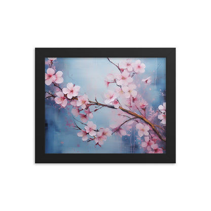 Framed Nature Inspired Artwork Stunning Cherry blossom Painting 8x10"