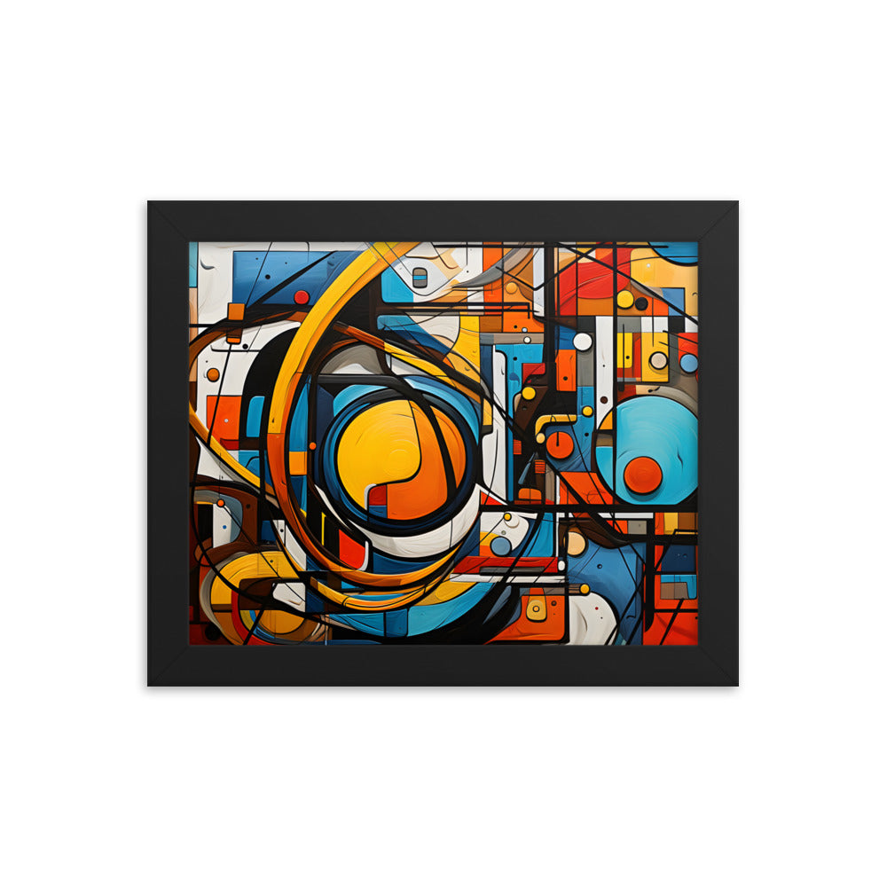 Unique Vibrant Bright Attention Grabbing Framed Canvas Abstract Artwork Conversation Starter 24x36 Horizontal