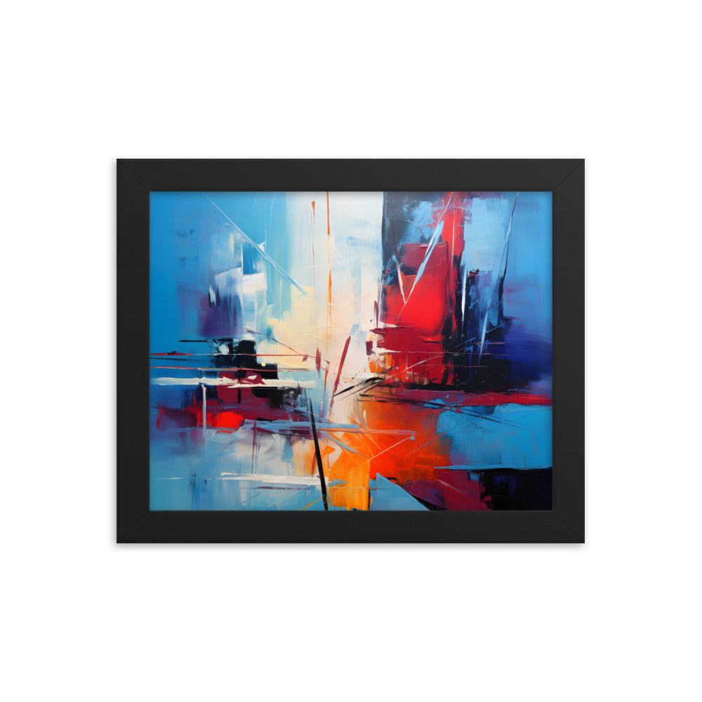 Framed Abstract artwork Vibrant Stunning Style Abstract Art 8x10"