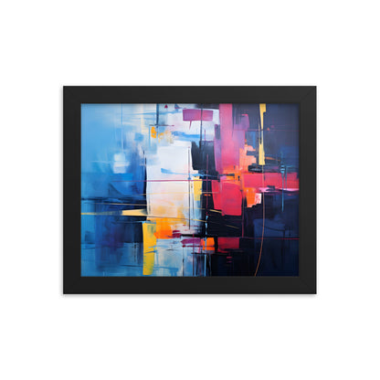 Framed Abstract artwork Vibrant Art Framed Oil Painting Abstract Art